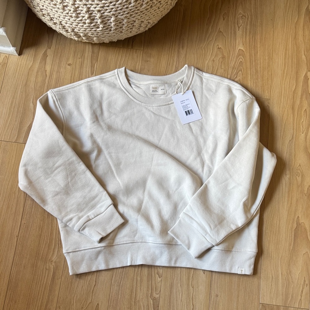 TKEES  Fleece Crewneck in Bone